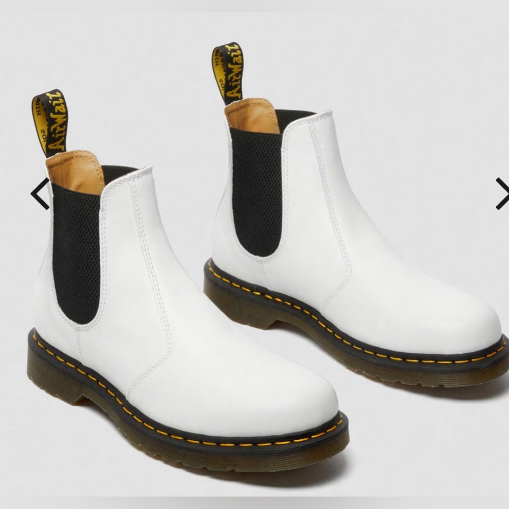 Dr. Martens White Leather Chelsea Boots